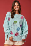 All About the Ornaments Sweatshirt in Light Blue