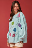 All About the Ornaments Sweatshirt in Light Blue