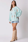 Sequins and Nutcrackers Sweatshirt in Baby Blue