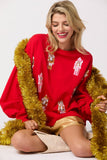 Sequins and Nutcrackers Sweatshirt in Red