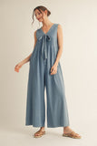 Denim Pintuck Jumpsuit