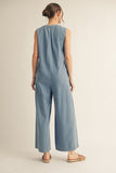 Denim Pintuck Jumpsuit