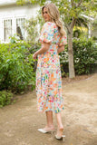 Floral Puff Sleeve Tiered Dress