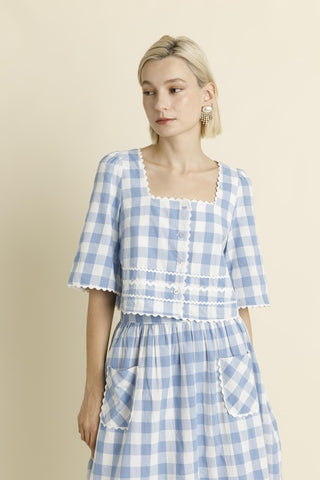 Blue Gingham Top