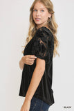 Velvet and Appliques Top in Black