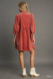 Corduroy Dress in Rust