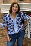 Blue and Floral Top