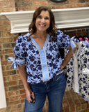 Blue and Floral Top