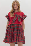 Tartan Plaid with a Bow Dress