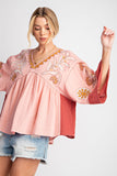 Rose Velvet Boho Top