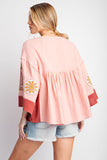 Rose Velvet Boho Top